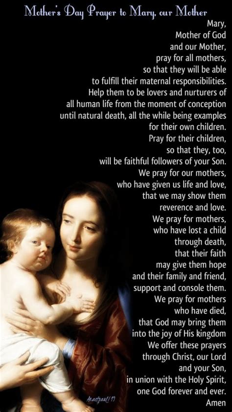 Mothers Day 12 May Mothers Day Prayer To Mary Our Mother Anastpaul