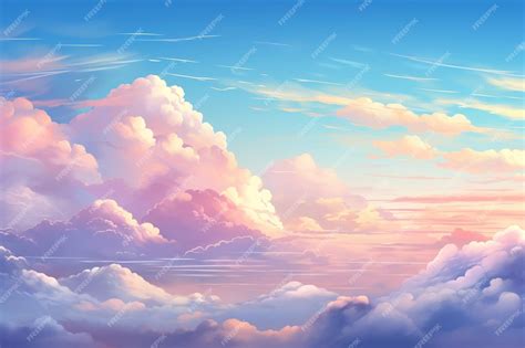 Premium AI Image | Anime Manga Inspired Cloud Background Aesthetic Creation Generative Ai