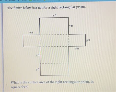 Solved The Figure Below Is A Net For A Right Rectangular Prism What