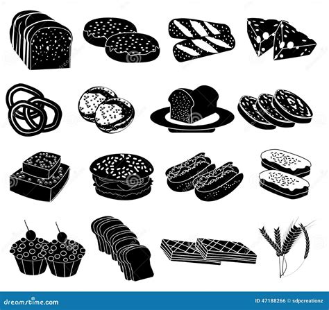 Bakery Foods Icons Set Stock Vector Illustration Of Cream 47188266