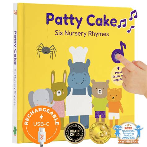 Cali's Books Patty Cake Nursery Rhymes. Interactive Books for 1 Year