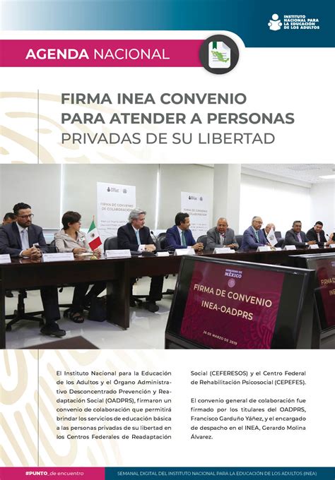 Firma Inea Convenio Para Atender A Personas Privadas De Su Libertad