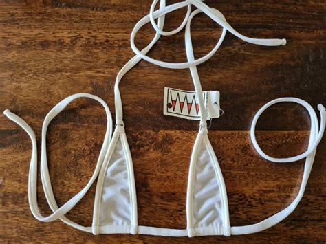NEW WICKED WEASEL Microminimus Matt Lycra Bikini Tri Top Ivory