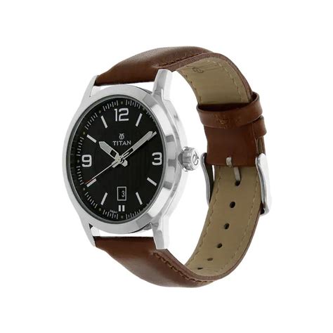 Titan 1730SL02 Brown Leather Strap Watch for Men