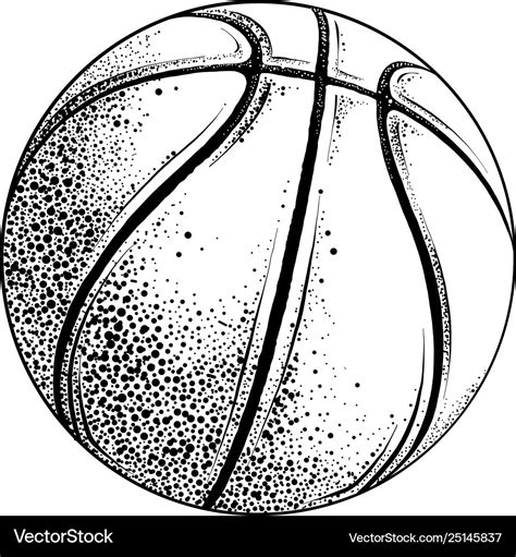 Drawing Basketball Ball In Black Color Royalty Free Vector