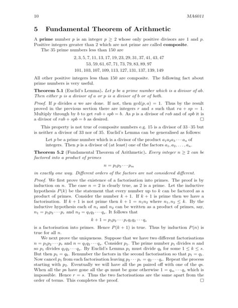 5 Fundamental Theorem Of Arithmetic