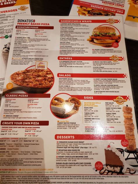 Menu At Red Robin Gourmet Burgers And Brews Restaurant Seattle 401 Ne