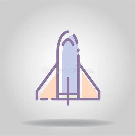 Spacecraft Icon Or Logo In Pastel Color Stock Vector Illustration Of