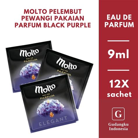 Jual MOLTO EDP BLACK PURPLE ELEGANT Molto Ungu 9ml 1 Renceng 12 Sachet