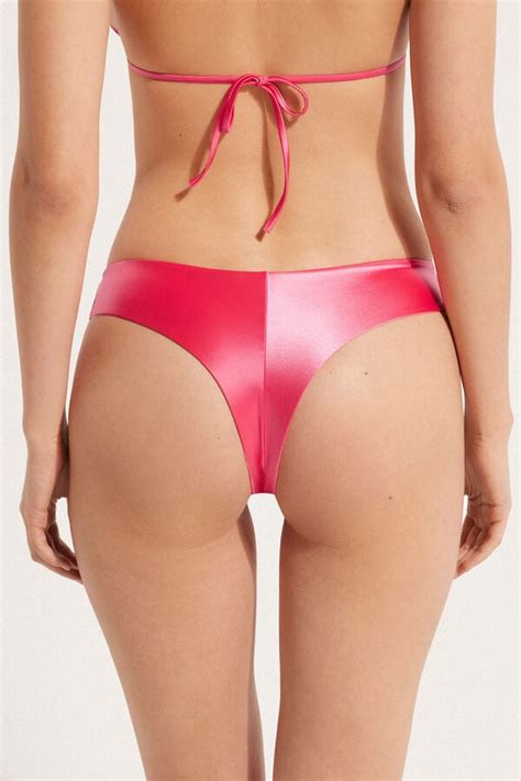 Bikini Brasile O De Corte Alto Redondeado En Rosa Brillante Para Verano Corte Brasile O
