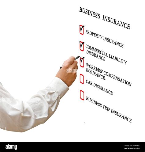 Check List For Business Insurance Stock Photo Alamy