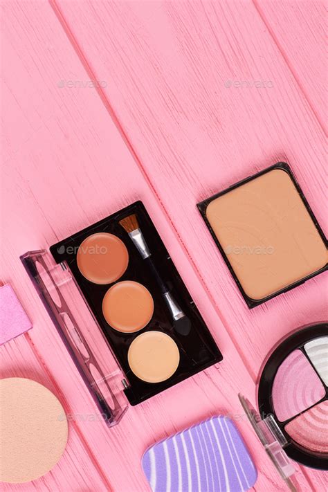 Nude Color Eyeshadows Pink Background Stock Photo By Stockfilmstudio
