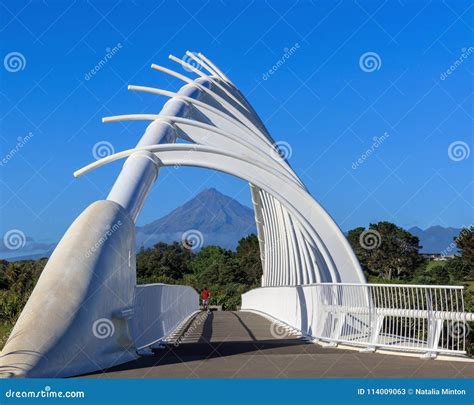 Mt Taranaki Volcano and Bridge Perspective Stock Image - Image of mount, blue: 114009063