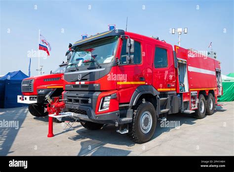 Moscow Region Russia August 18 2022 New Modern Fire Truck Based On