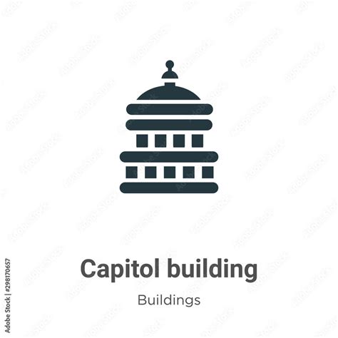 Capitol building vector icon on white background. Flat vector capitol ...