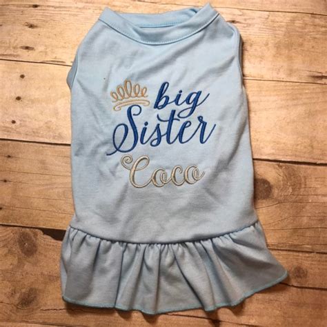 Dog Big Sister Dress Big Sister Shirt Dog Tee Shirt Monogram Etsy