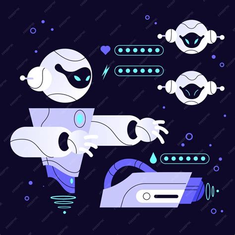Иллюстрация конструктора персонажей роботов | Бесплатно векторы