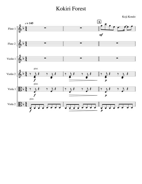 Kokiri Forest Sheet Music For Flute Violin Viola Mixed Ensemble