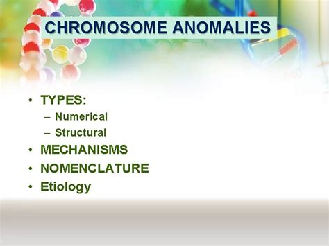 Medical Genetics Lecture 2 Chromosome Anomalies Muhammad Faiyazulhaque