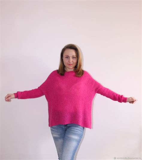 Вязанный пуловер цвета фуксия. в интернет-магазине на Ярмарке Мастеров ...