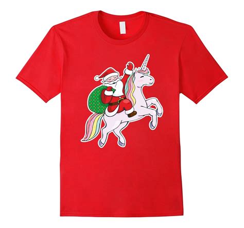 Awesome Santa Claus Riding A Cute Unicorn Christmas Shirt