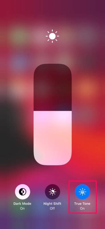 How To Toggle True Tone On Off In Control Center On Iphone And Ipad