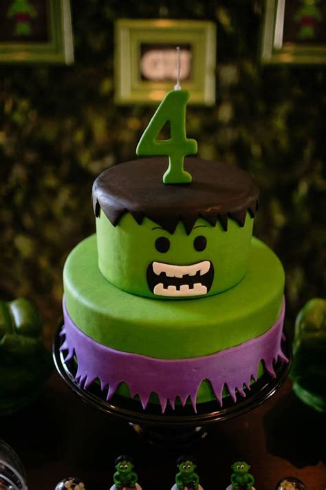 Kara's Party Ideas Cake from an Incredible Hulk Themed Birthday Party via Kara's Party Ideas ...