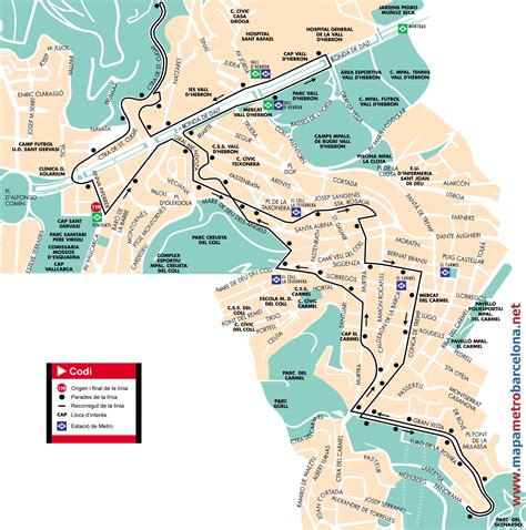 Bus línea 119, Teixonera de Barcelona, mapa, paradas y horarios