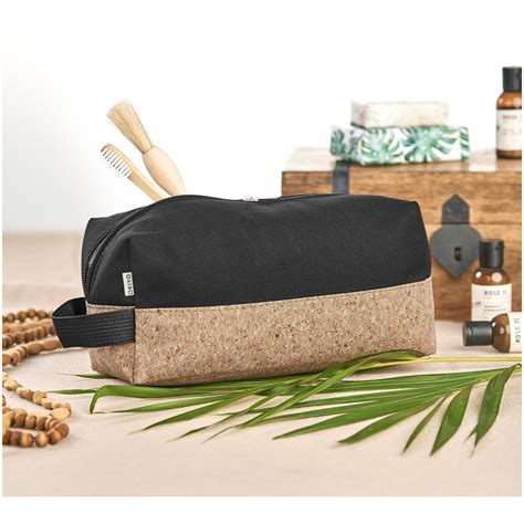 Okiyo Koruku Cork Cotton Toiletry Bag Three Ixty