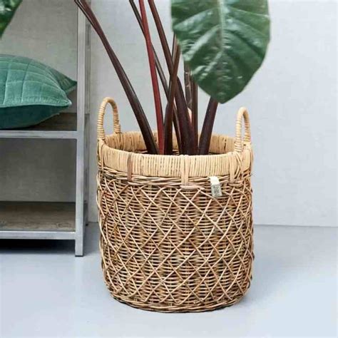 Rustic Rattan Diamond Weave Basket Set of 2 pieces RMshop Rivièra