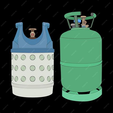 Premium Vector Set Of Industrial Gas Cylinders Vector Vector Of