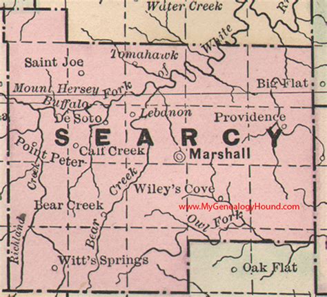 Searcy County Arkansas 1889 Map