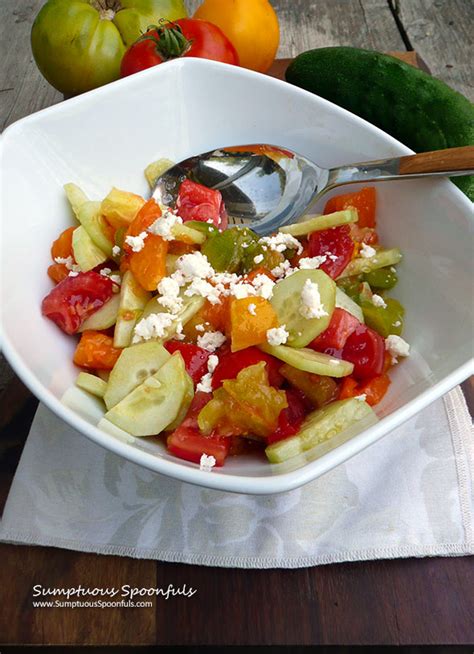 Easy Cucumber Heirloom Tomato Salad Sumptuous Spoonfuls Heirloom