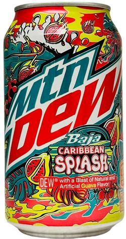 MOUNTAIN DEW Citrus Guava Soda 355mL BAJA CARIBBEAN SPLAS United States