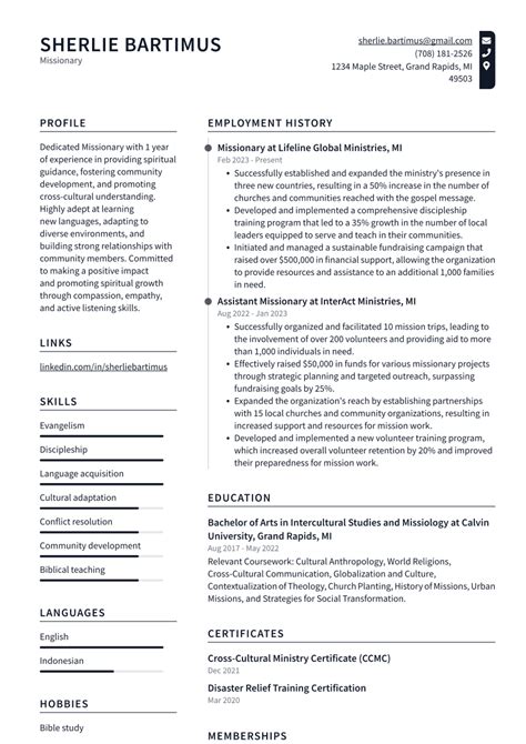 Top 16 Missionary Resume Objective Examples Resumecat