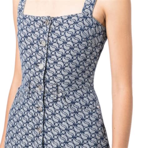 Jacquard Logo Denim Dress Trans Fashion Indonesia