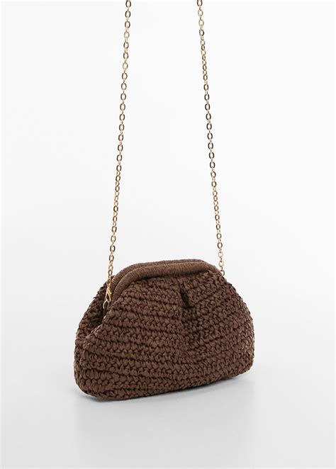 Rattan clutch bag