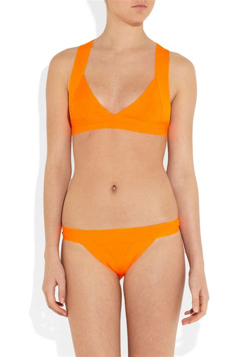 Hervé léger Bandage Triangle Bikini in Orange Lyst