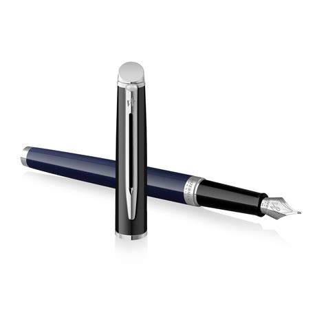 Stylo Plume Waterman H Misph Re Color Blocking Laque Noire Et Bleue