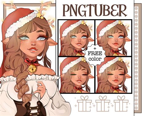 Christmas Girl Pngtuber Blonde Pngtuber Streaming Avatar Etsy