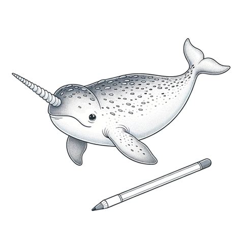 Realistic Narwhal Coloring Page- 4 Free Printable Pages