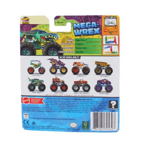 Hot Wheels Monster Trucks Scale Mega Wrex Green Includes Connect And Crash Car Fred Meyer