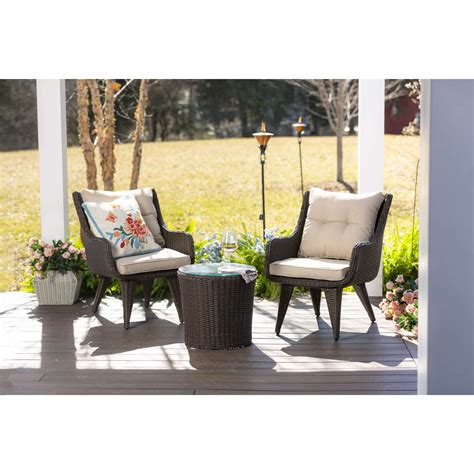 Wicker Chairs with Cushions and Table, 3-Piece Set – Tin Lizzies