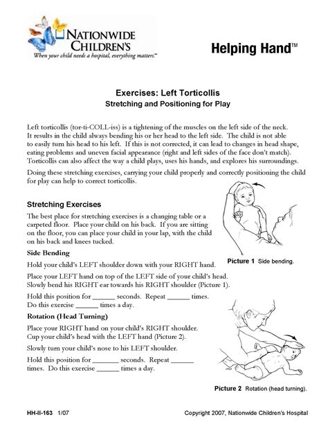 Torticollis Exercises Handout