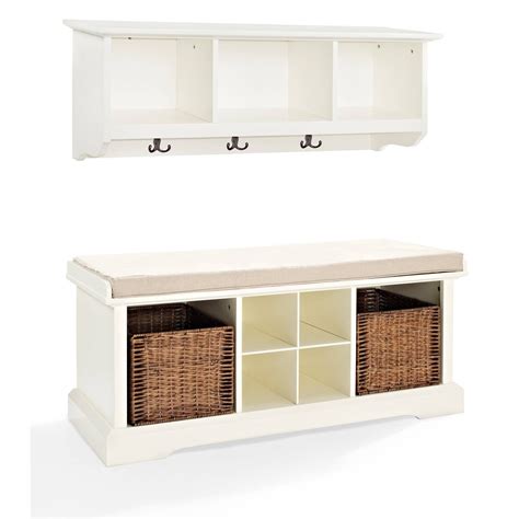 Crosley Furniture Brennan 2-Piece Entryway Bench and Shelf Set - Walmart.com - Walmart.com