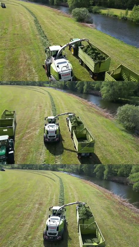 Claas Jaguar und John Deere mit HW80 am Gras Häckseln häckseln