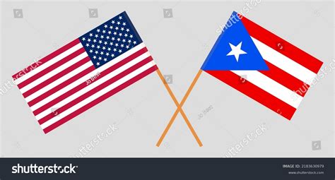 Crossed Flags Usa Puerto Rico Official Stock Vector (Royalty Free ...