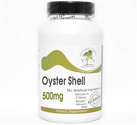 Naturetition Supplements Oyster Shell 500mg ~ 200 Capsules No Additives Health