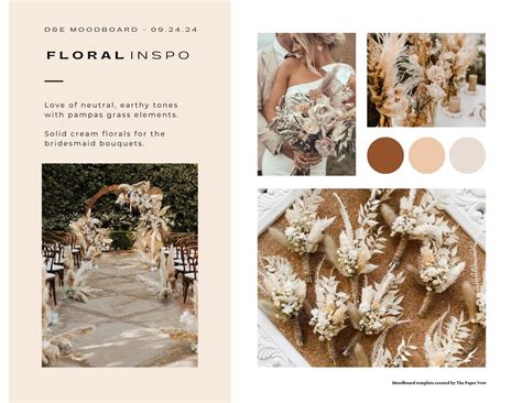 Digital Wedding Mood Board Boho Wedding Planning Inspiration Digital