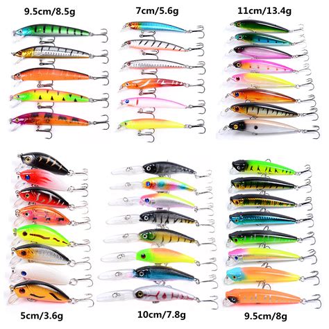 43 Pcs Fishing Lures Mixed 5 Model Hard Bait Artificial Fishing Lure